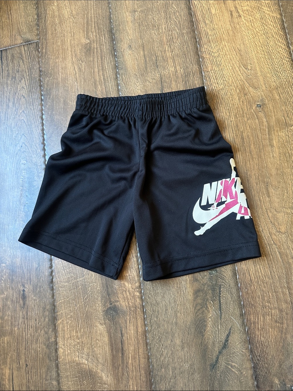 Nike Black Shorts with Pink and Cream Logo